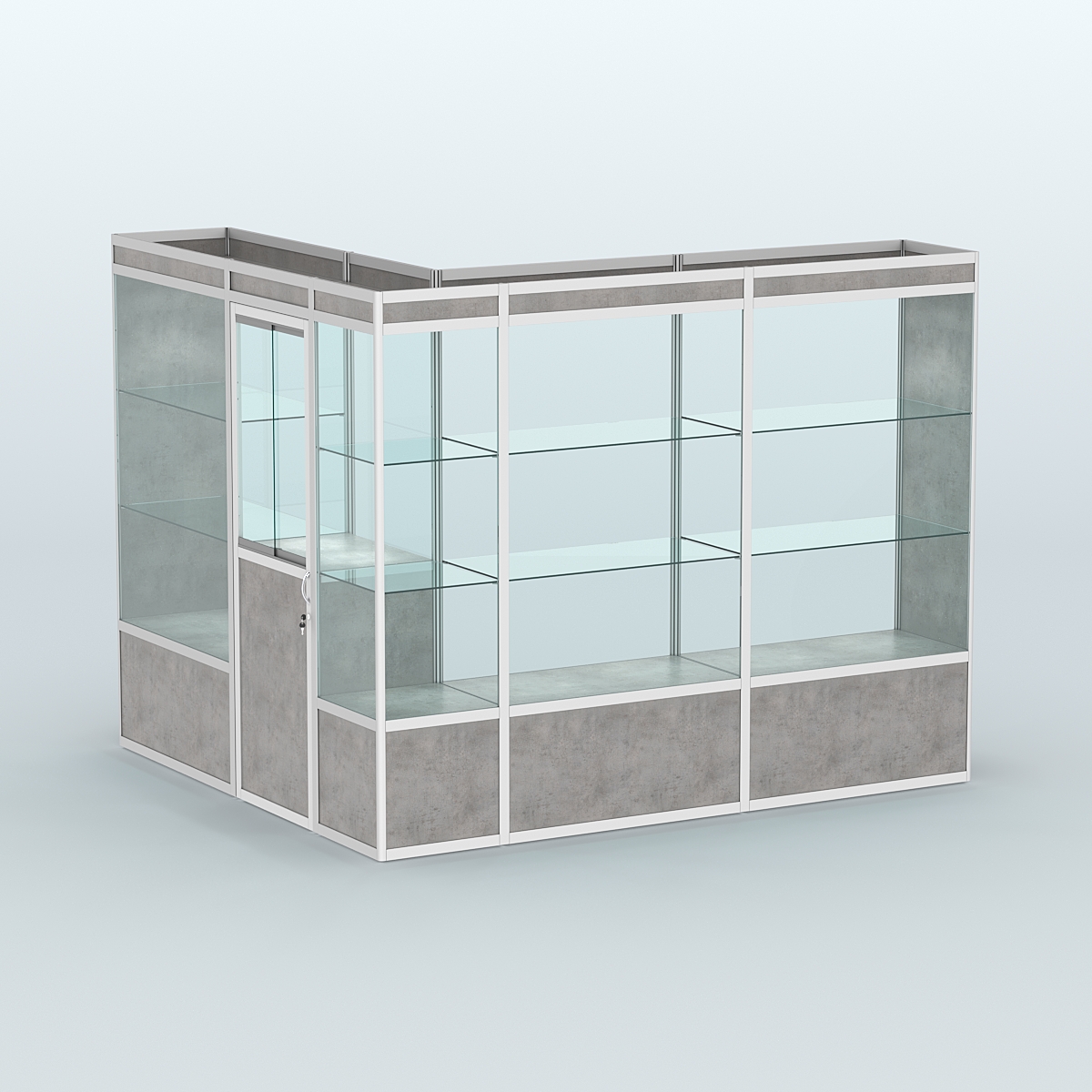 Павильон из профиля угловой №1а (5,5 кв.м) Бетон Чикаго светло-серый F186 ST9