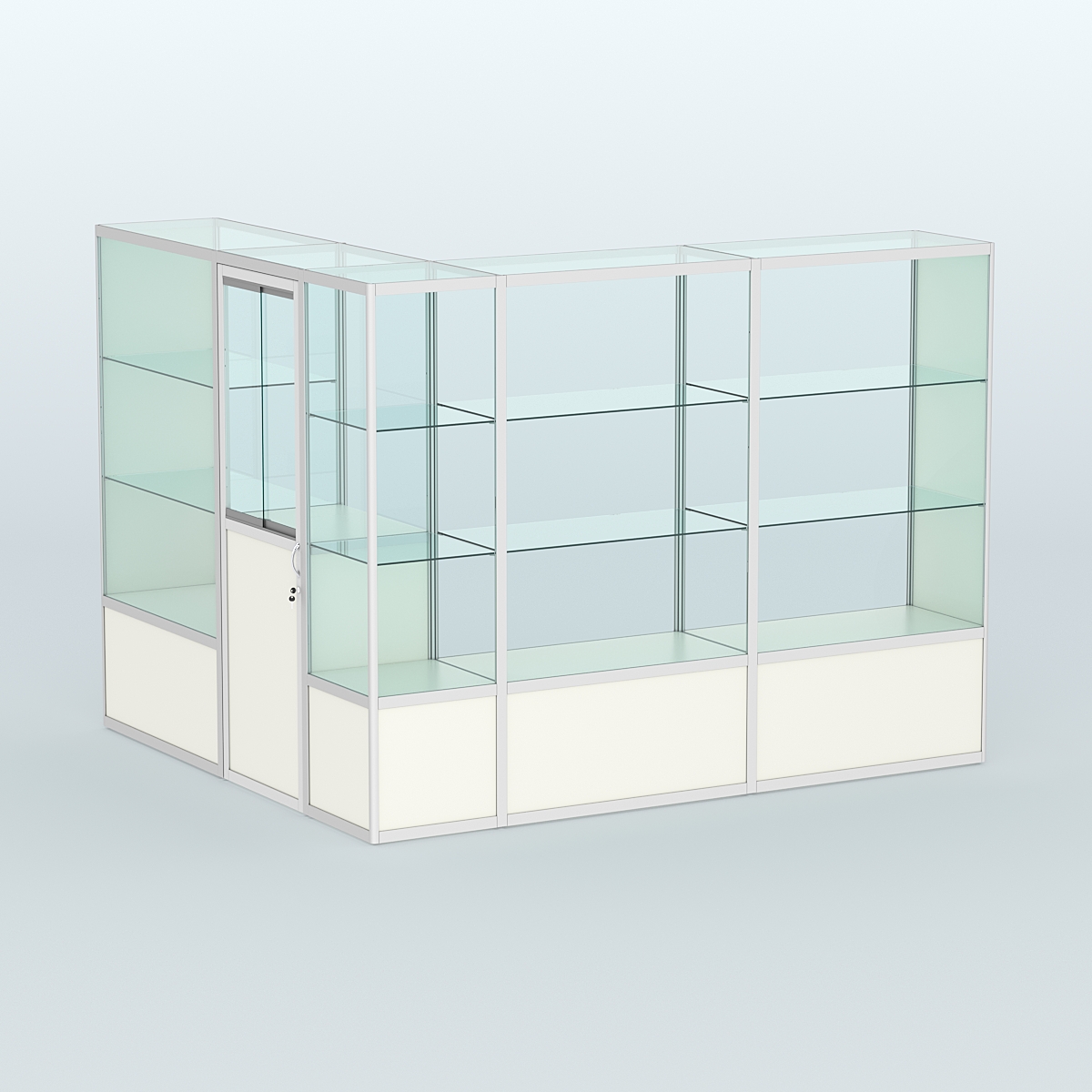 Павильон из профиля угловой №1б (5,5 кв.м) Белый