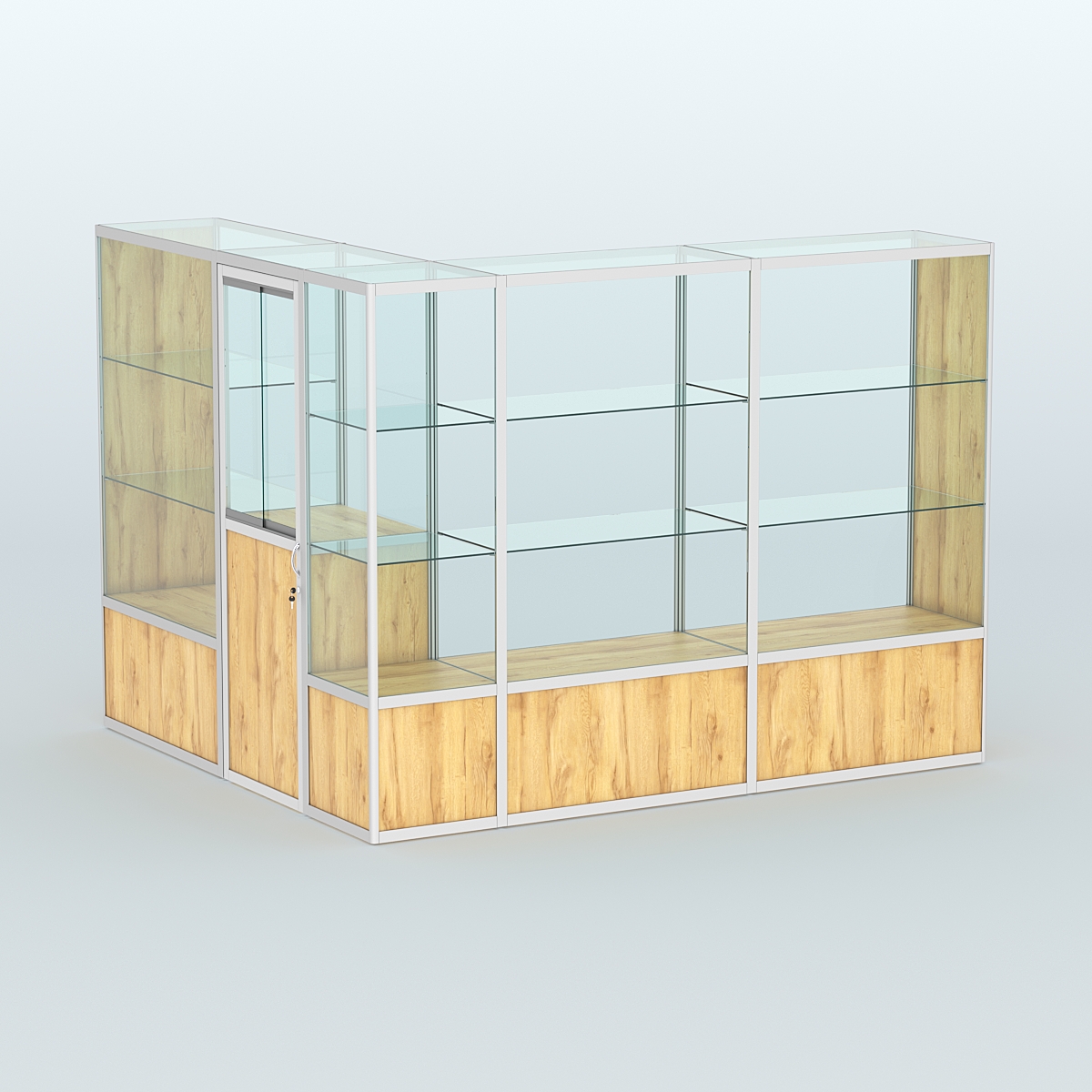 Павильон из профиля угловой №1б (5,5 кв.м) Дуб Золотистый