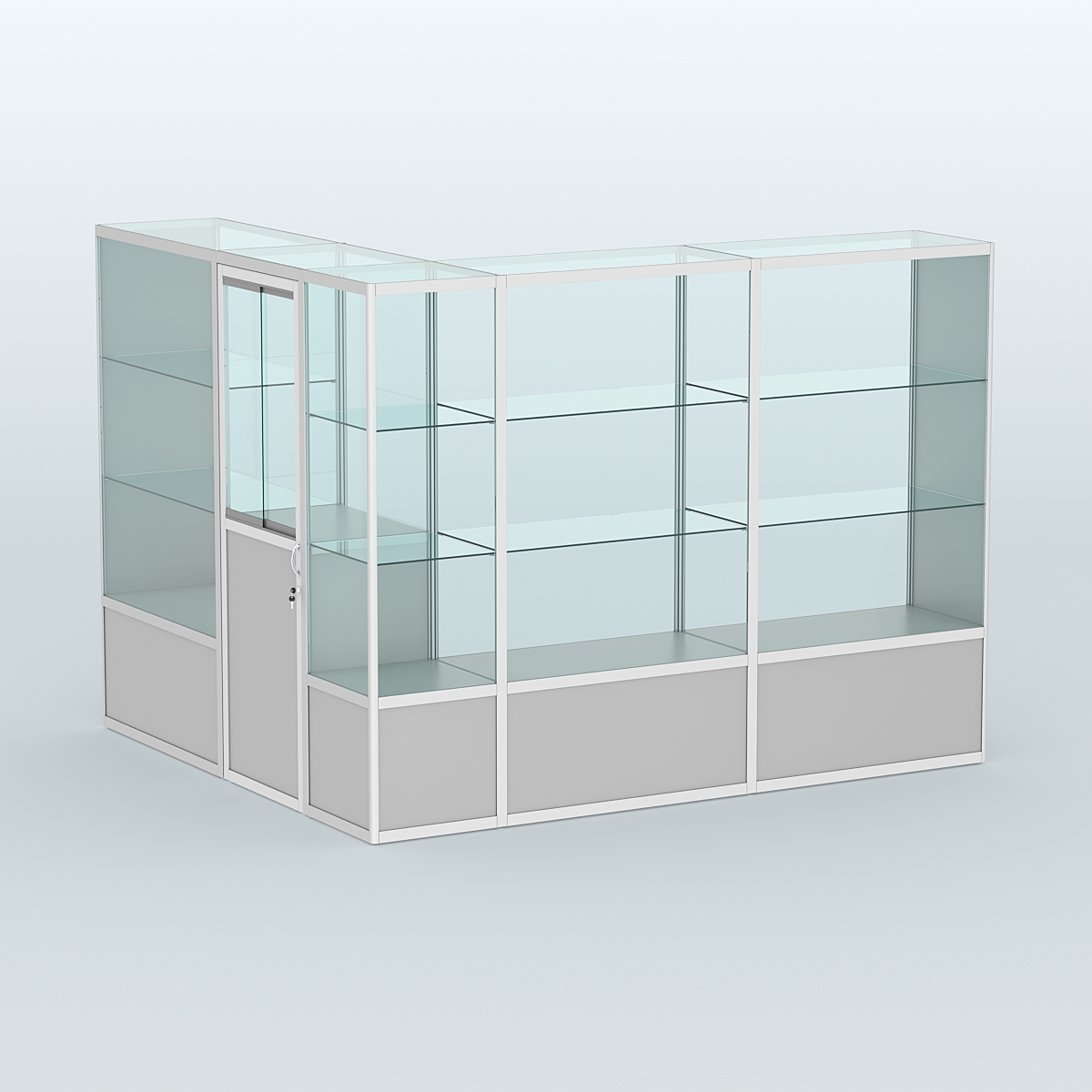 Павильон из профиля угловой №1б (5,5 кв.м) Серый