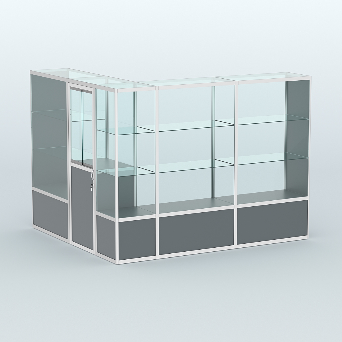 Павильон из профиля угловой №1б (5,5 кв.м) Темно-Серый