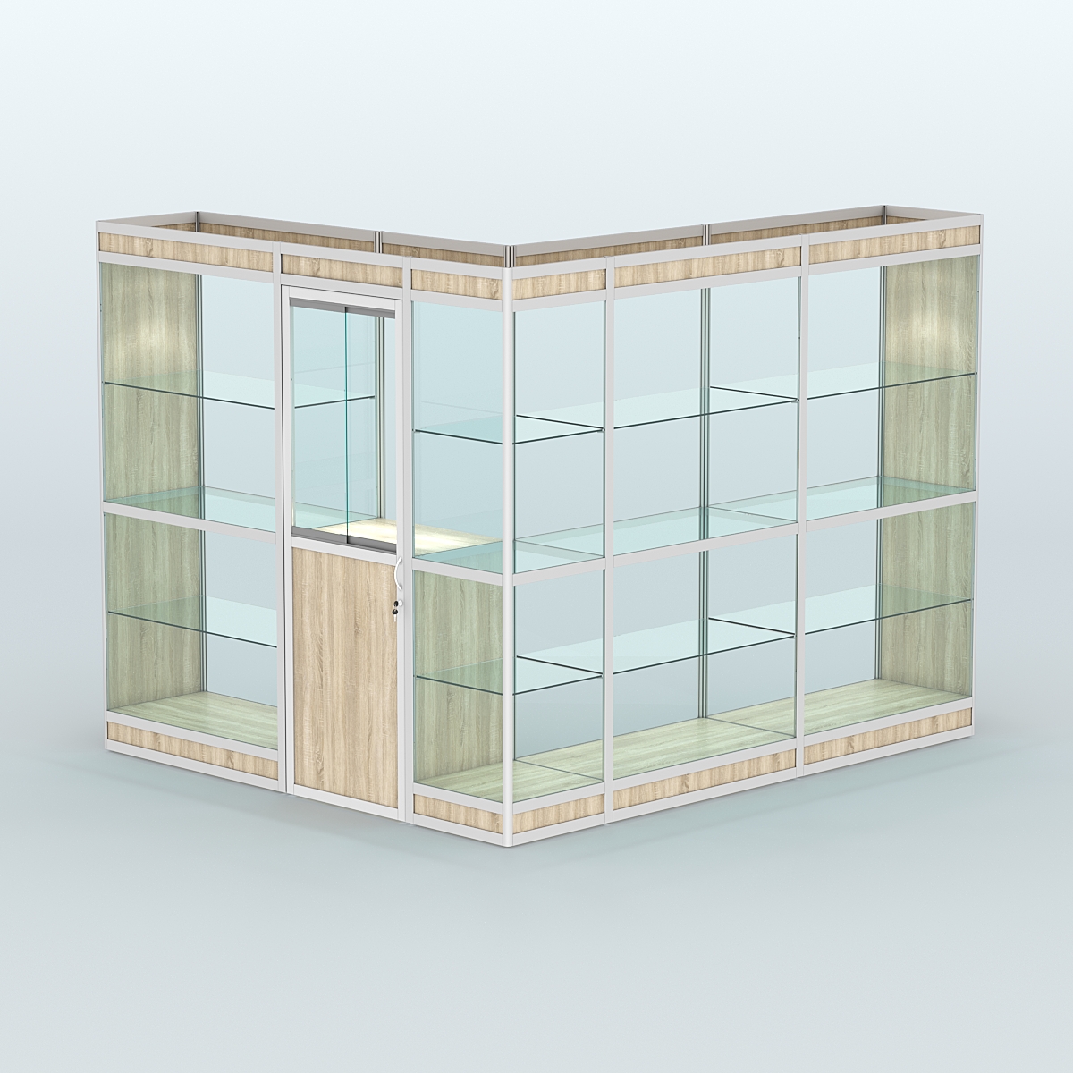 Павильон из профиля угловой №1в (5,5 кв.м) Дуб Сонома