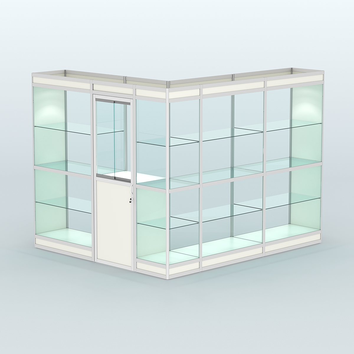 Павильон из профиля угловой №1в (5,5 кв.м) Белый