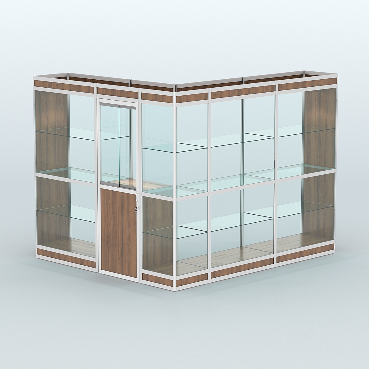 Павильон из профиля угловой №1в (5,5 кв.м) Орех