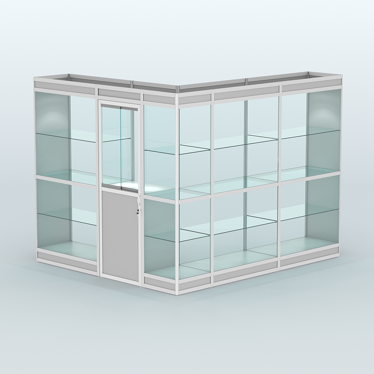 Павильон из профиля угловой №1в (5,5 кв.м) Серый