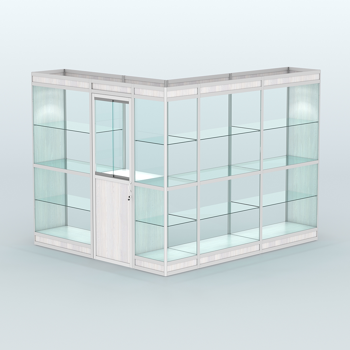 Павильон из профиля угловой №1в (5,5 кв.м) Ясень Анкор светлый