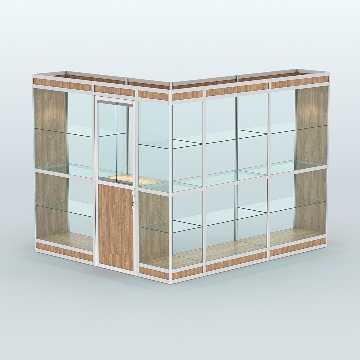 Павильон из профиля угловой №1в (5,5 кв.м) Дуб Канзас коричневый