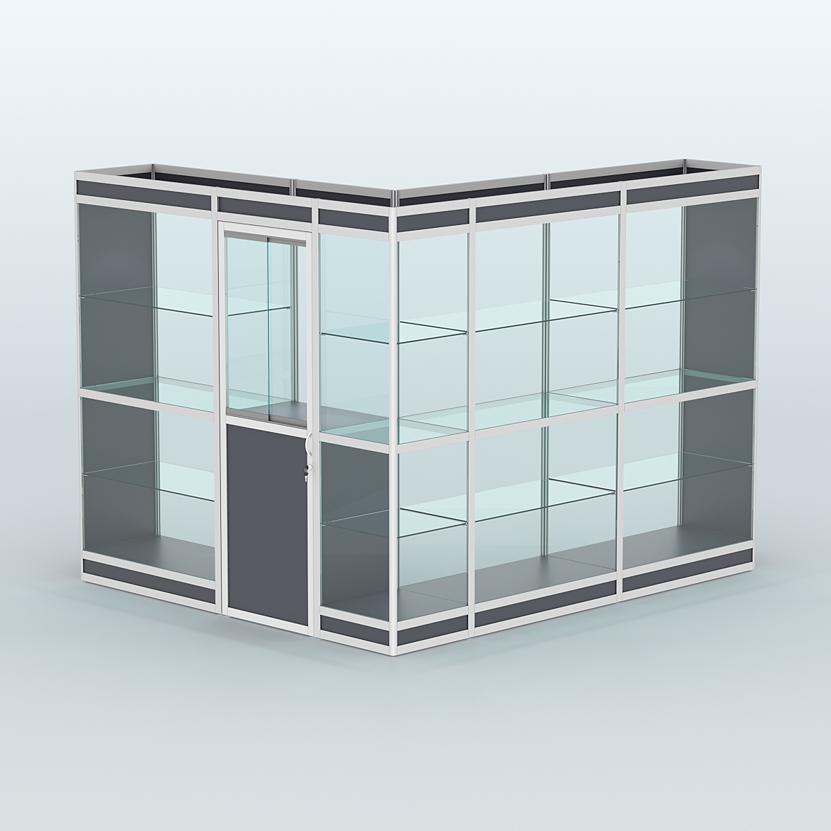 Павильон из профиля угловой №1в (5,5 кв.м) Антрацит