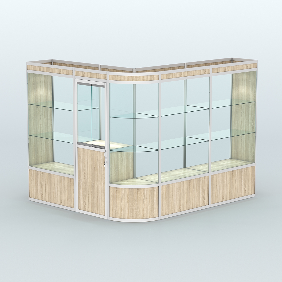 Павильон из профиля угловой №2а (5,5 кв.м) Дуб Сонома