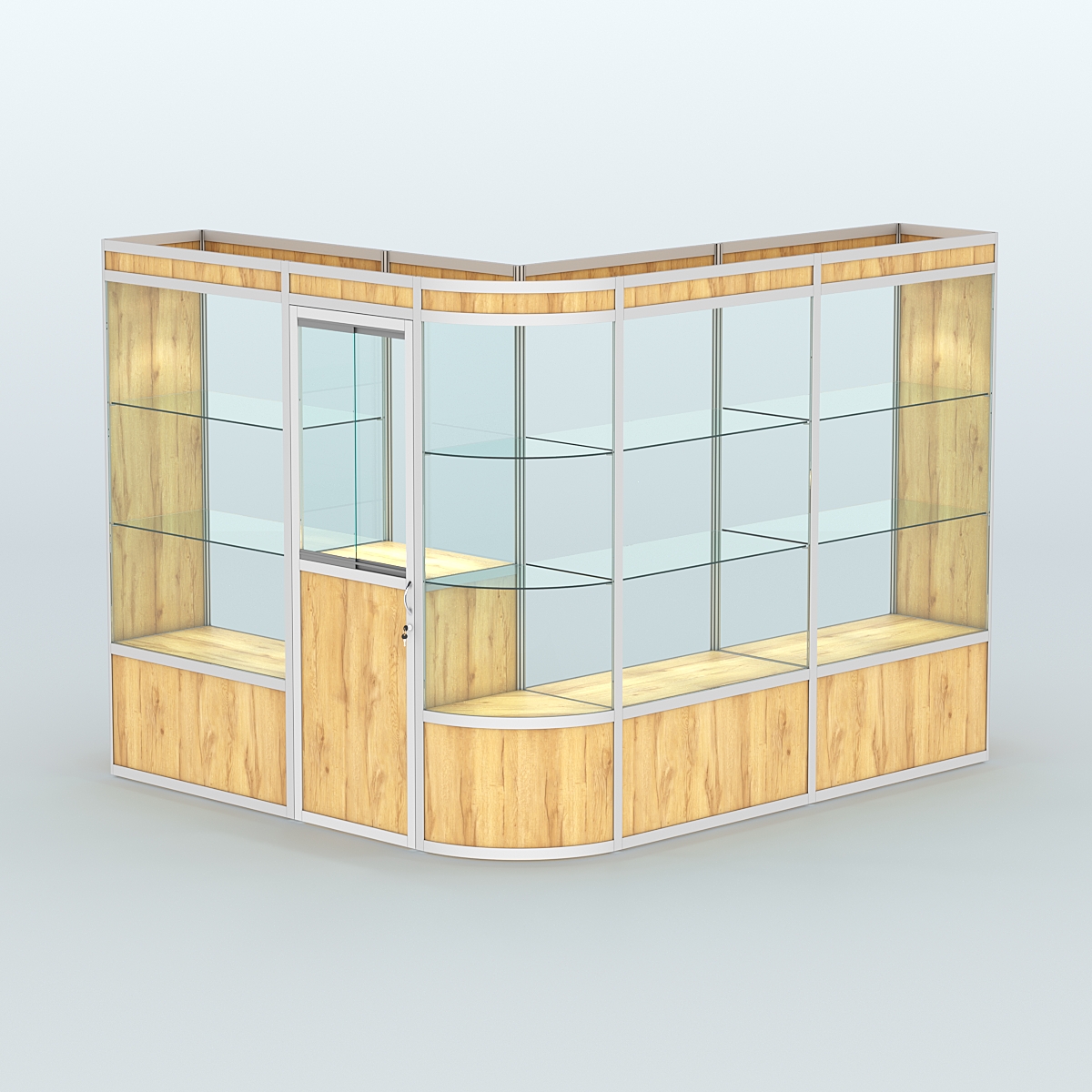 Павильон из профиля угловой №2а (5,5 кв.м) Дуб Золотистый