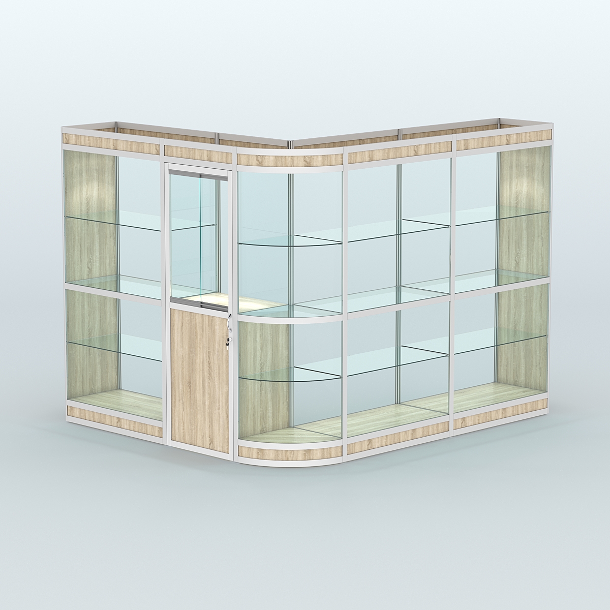 Павильон из профиля угловой №2в (5,5 кв.м) Дуб Сонома