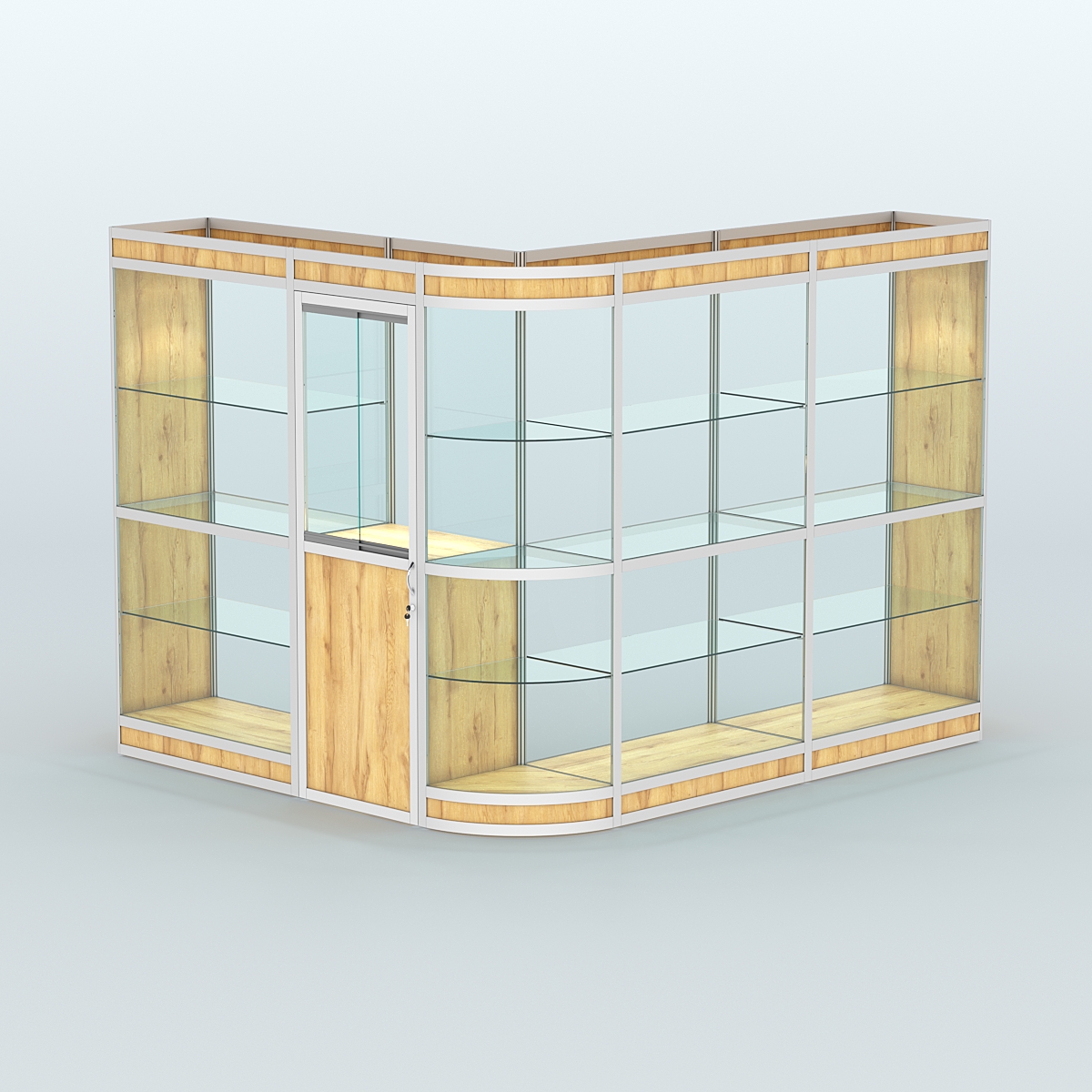 Павильон из профиля угловой №2в (5,5 кв.м) Дуб Золотистый