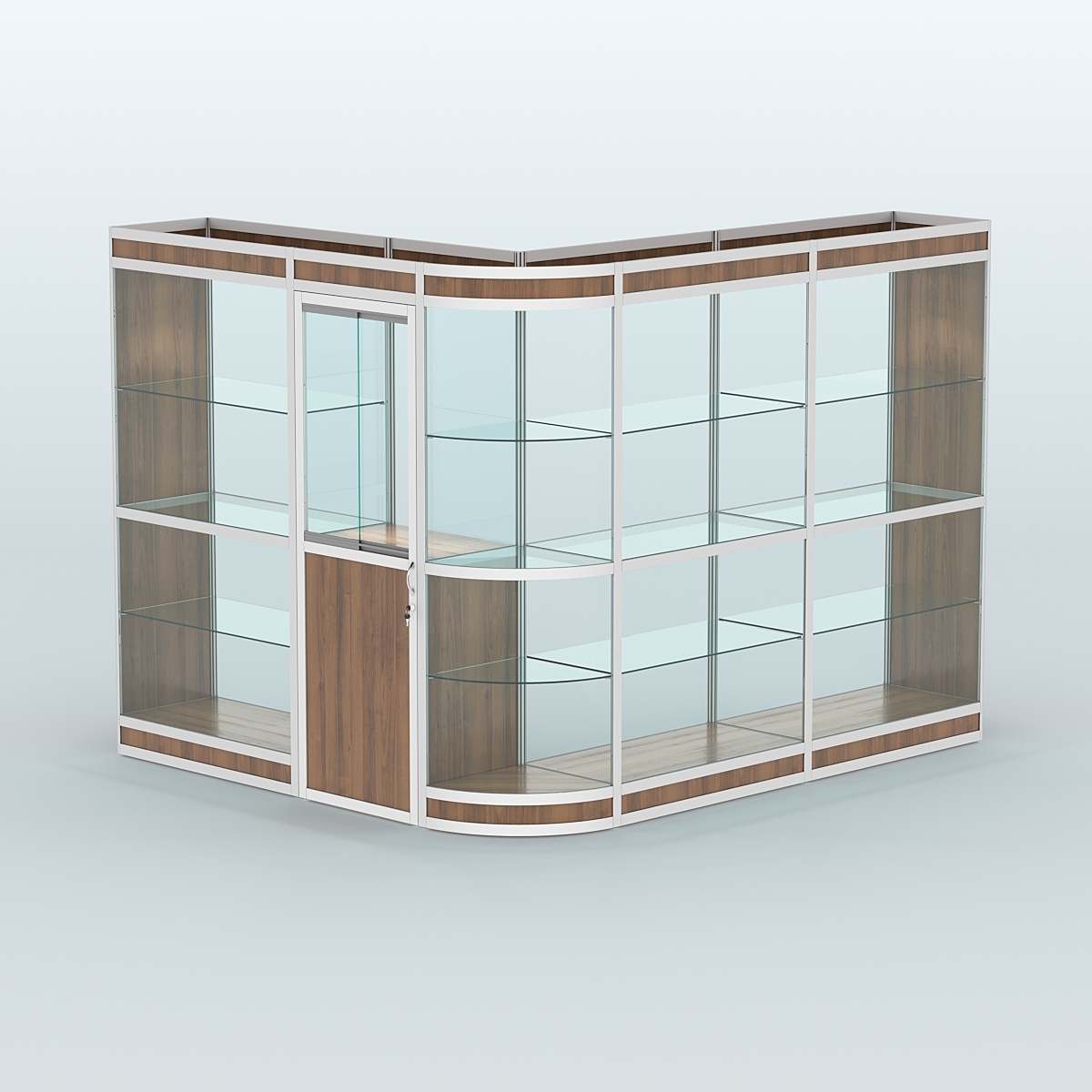 Павильон из профиля угловой №2в (5,5 кв.м) Орех