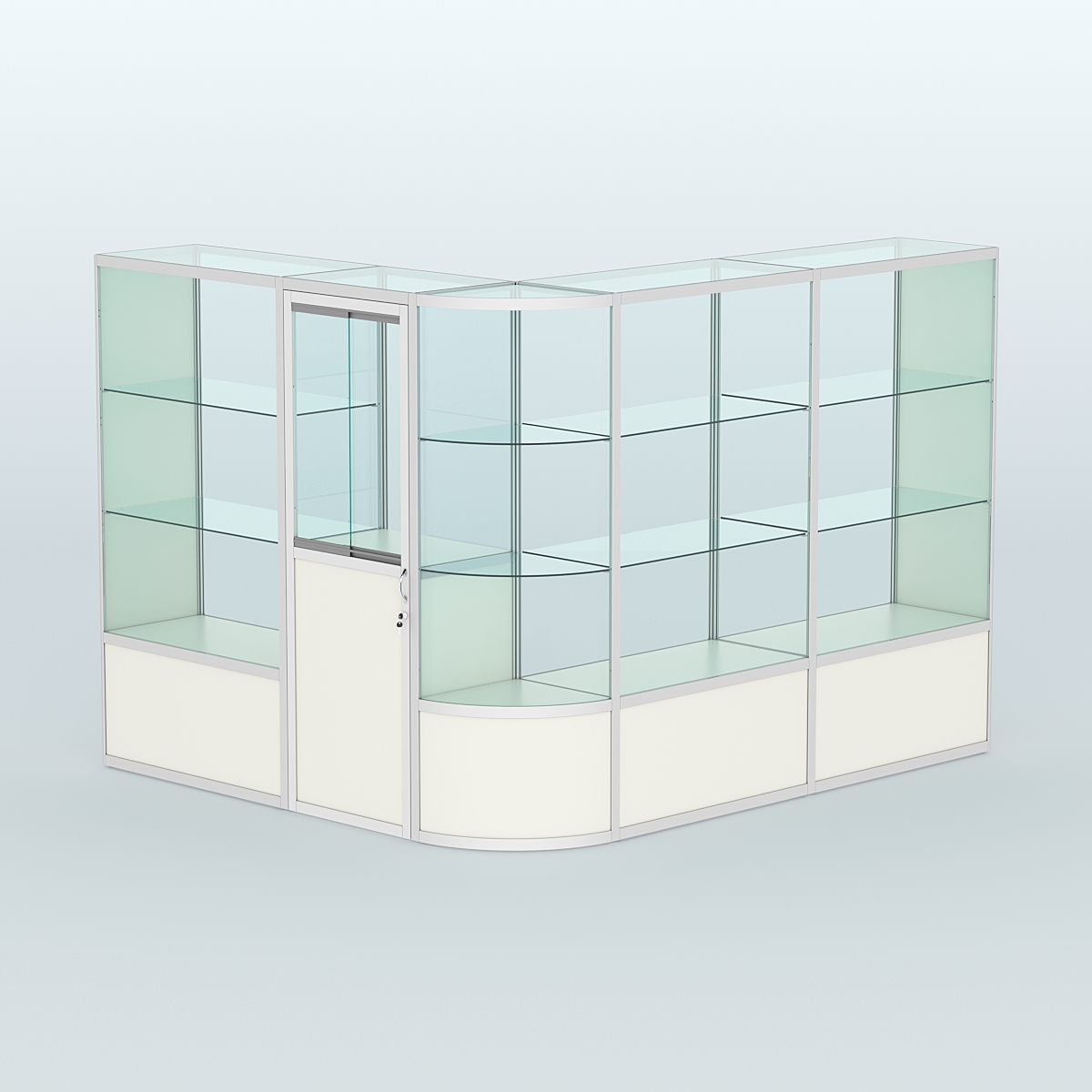 Павильон из профиля угловой №2б (5,5 кв.м) Белый