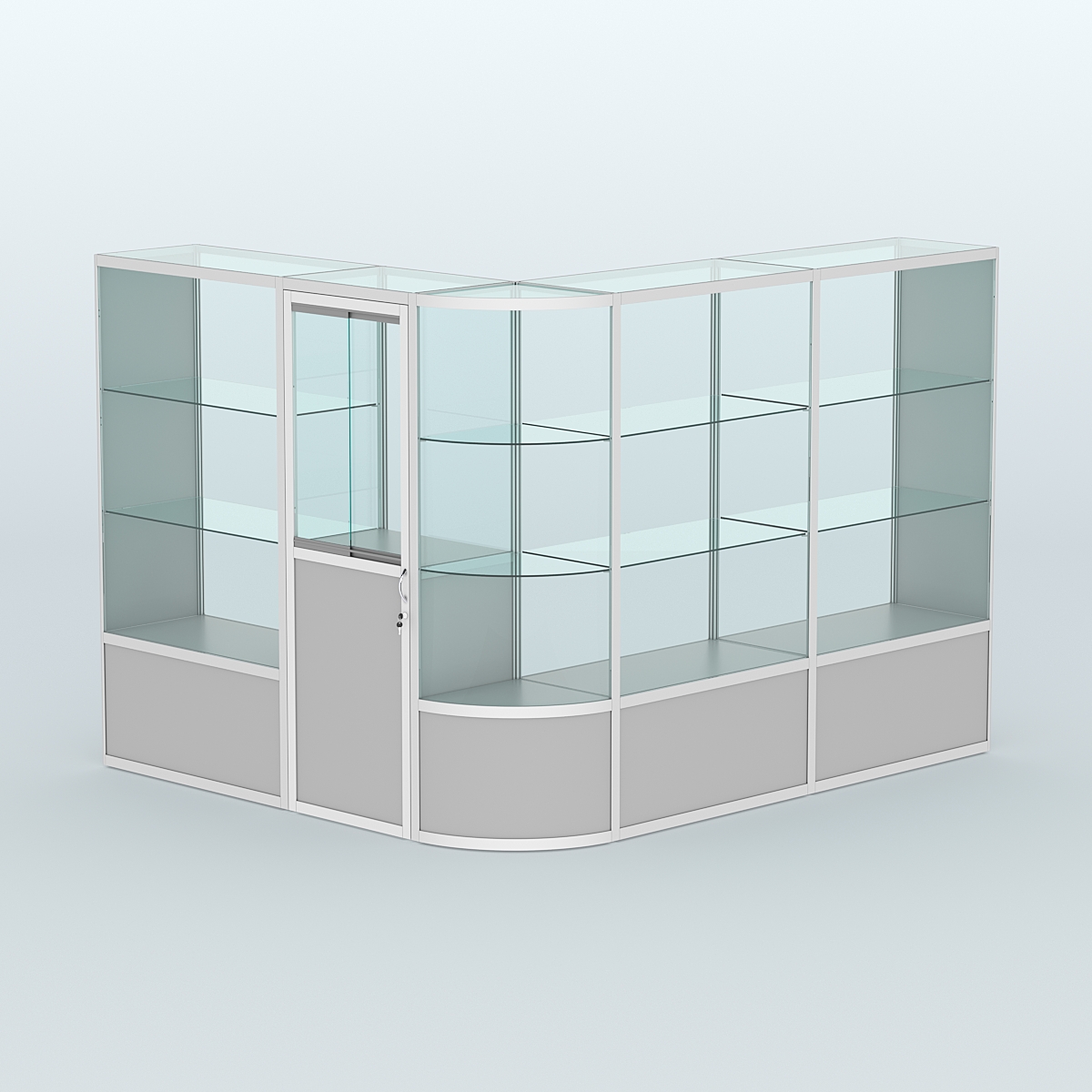 Павильон из профиля угловой №2б (5,5 кв.м) Серый