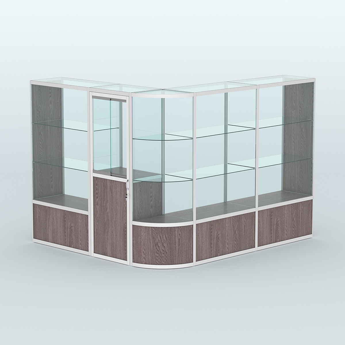 Павильон из профиля угловой №2б (5,5 кв.м) Ясень Анкор темный