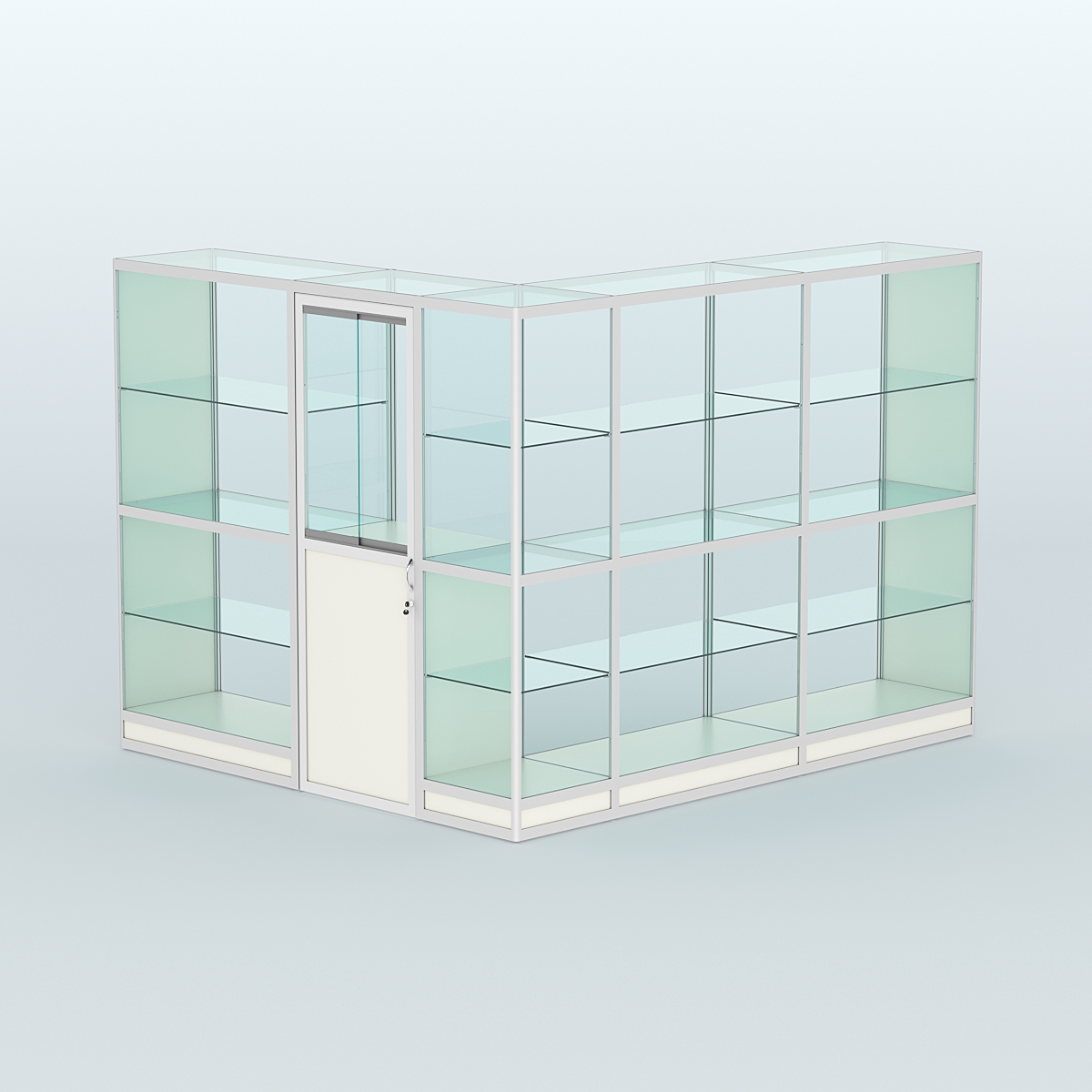 Павильон из профиля угловой №1г (5,5 кв.м) Белый