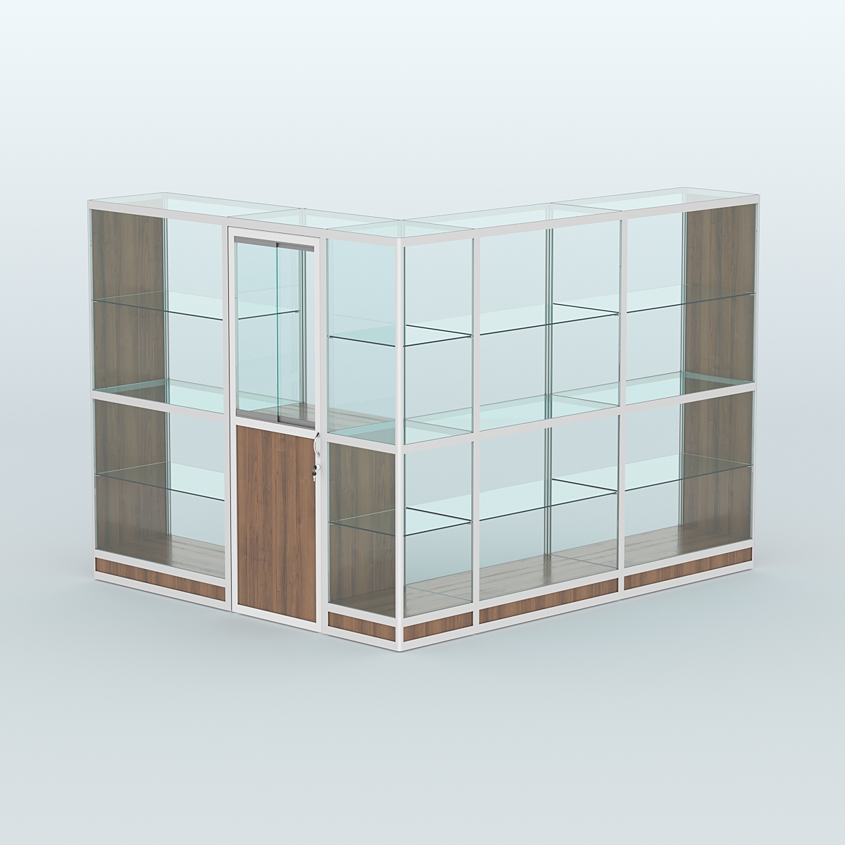 Павильон из профиля угловой №1г (5,5 кв.м) Орех