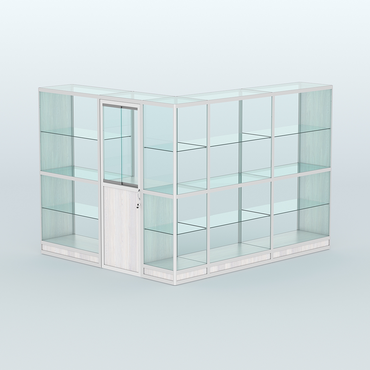 Павильон из профиля угловой №1г (5,5 кв.м) Ясень Анкор светлый