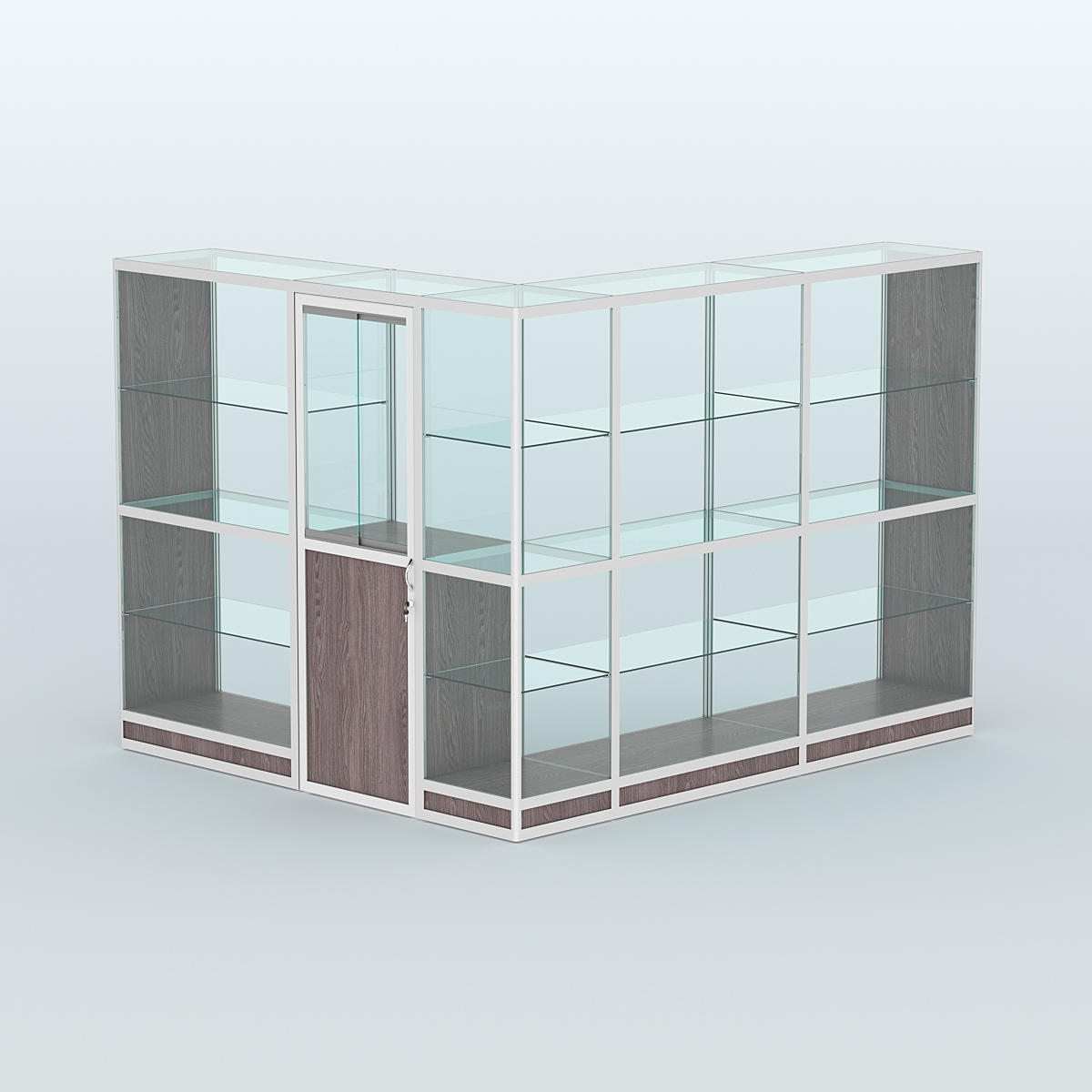 Павильон из профиля угловой №1г (5,5 кв.м) Ясень Анкор темный