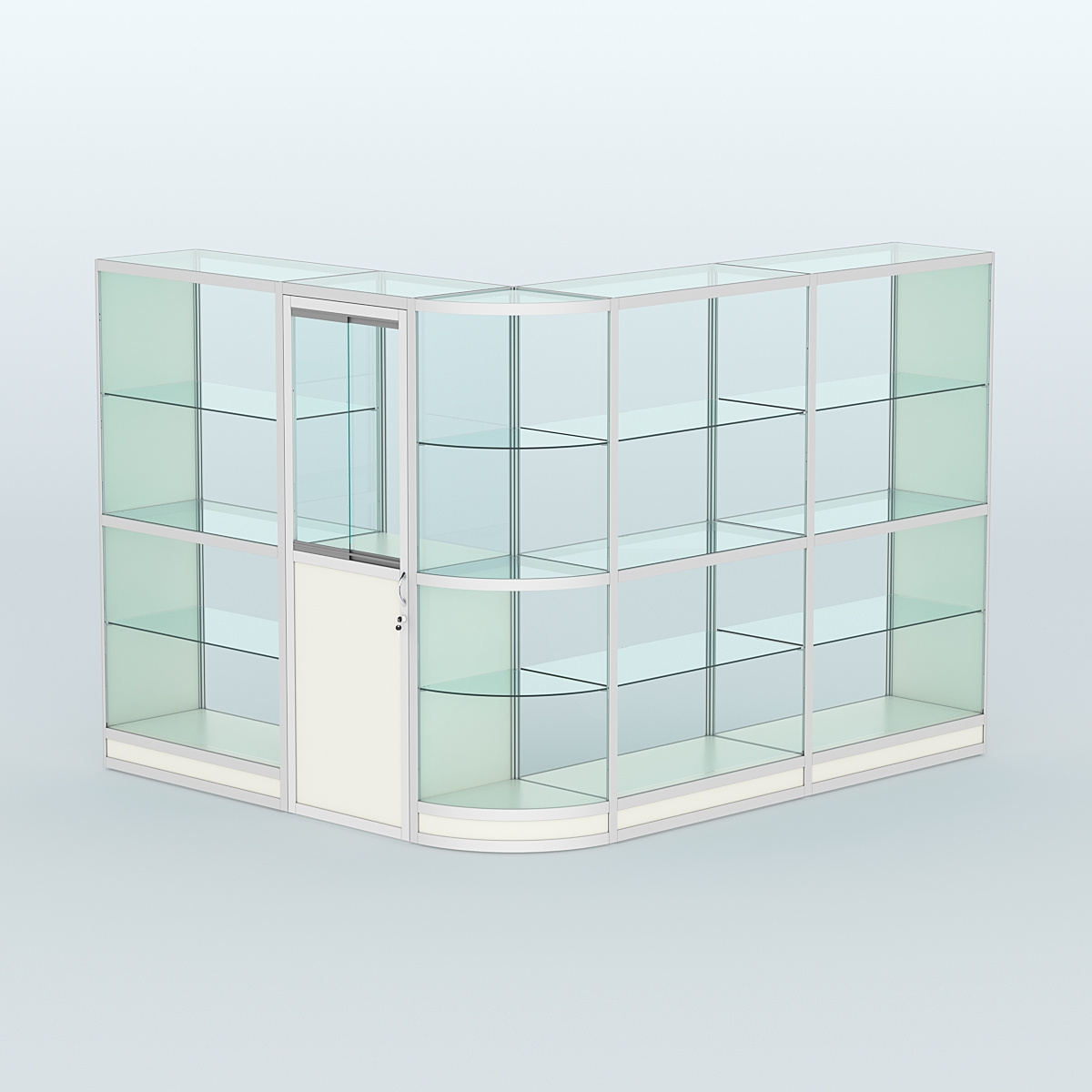 Павильон из профиля угловой №2г (5,5 кв.м) Белый