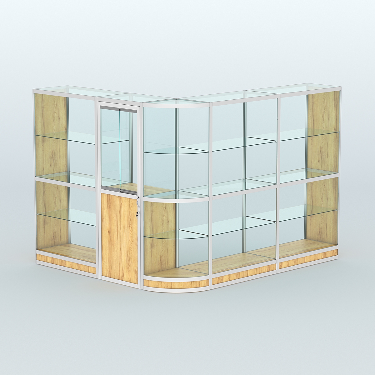 Павильон из профиля угловой №2г (5,5 кв.м) Дуб Золотистый