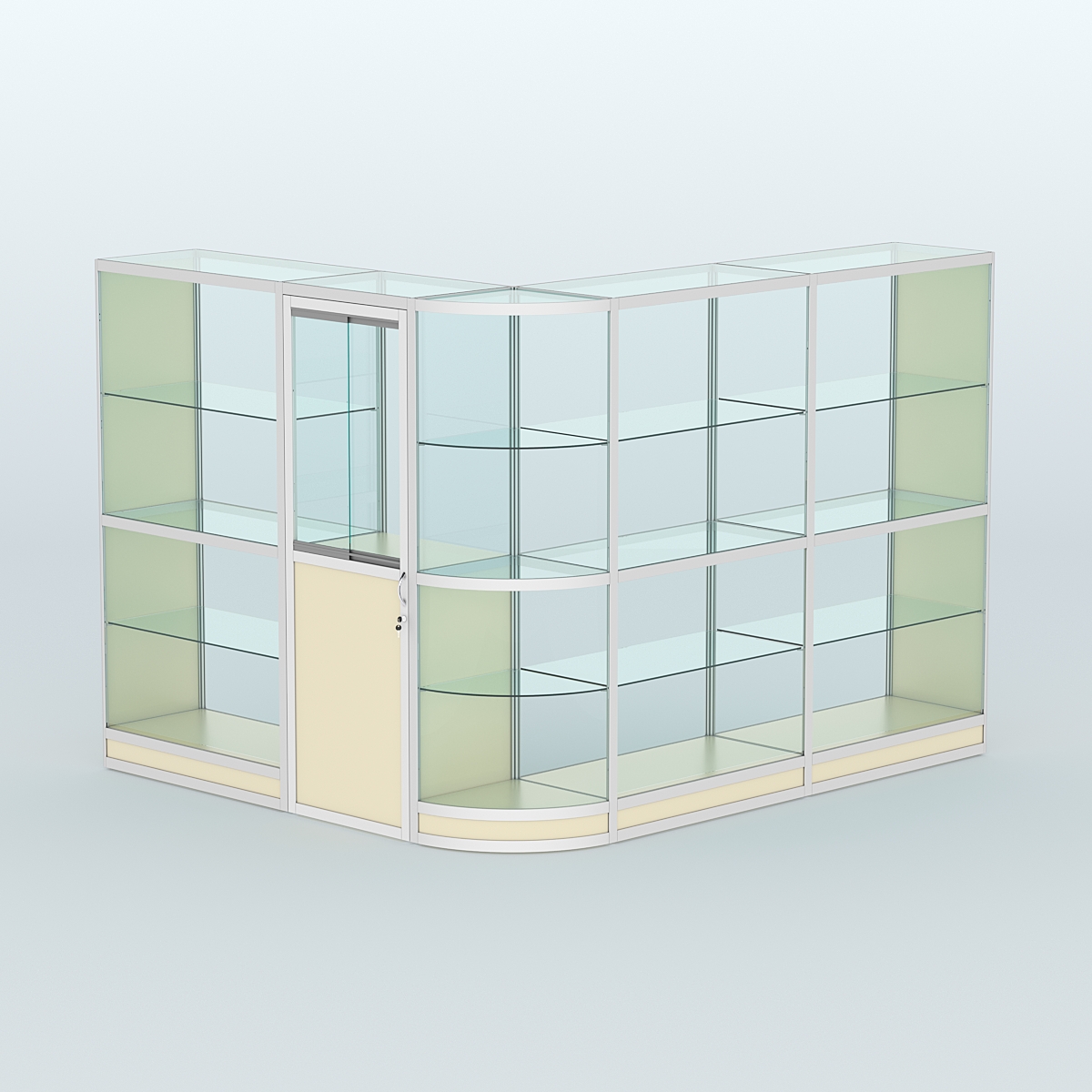 Павильон из профиля угловой №2г (5,5 кв.м) Крем Вайс