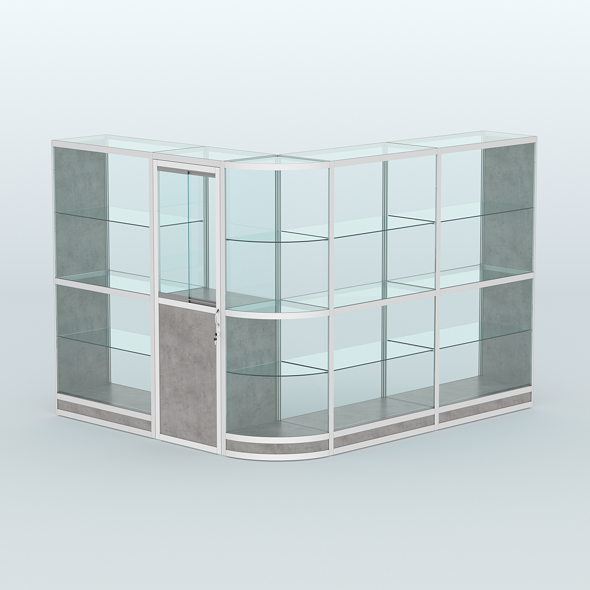 Павильон из профиля угловой №2г (5,5 кв.м) Бетон Чикаго светло-серый F186 ST9