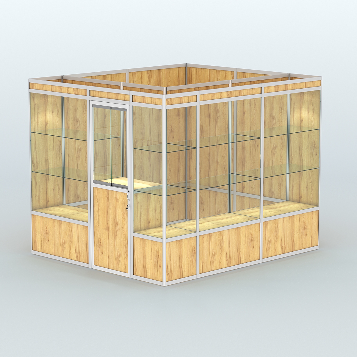 Павильон из профиля угловой №4а (5,5 кв.м) Дуб Золотистый