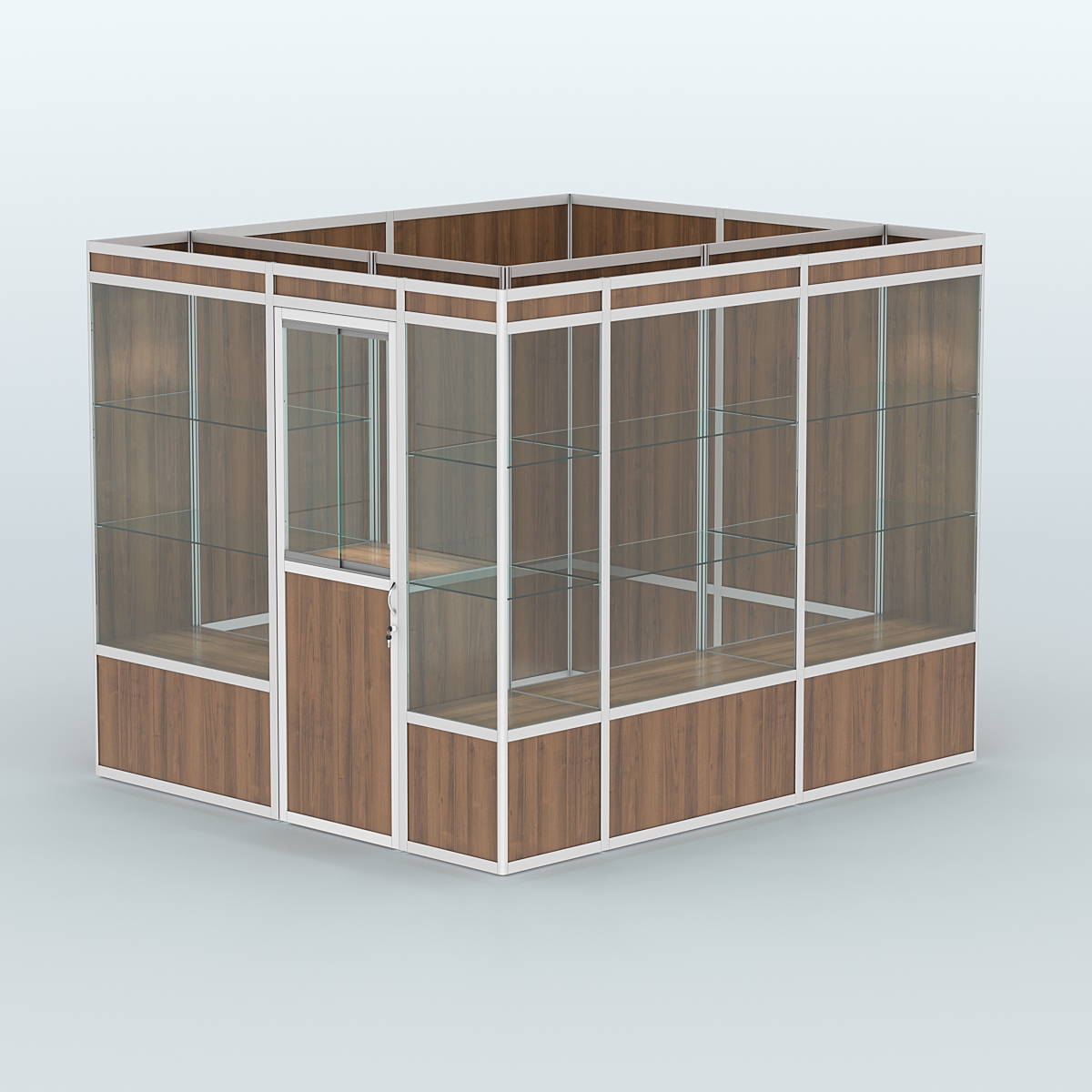 Павильон из профиля угловой №4а (5,5 кв.м) Орех