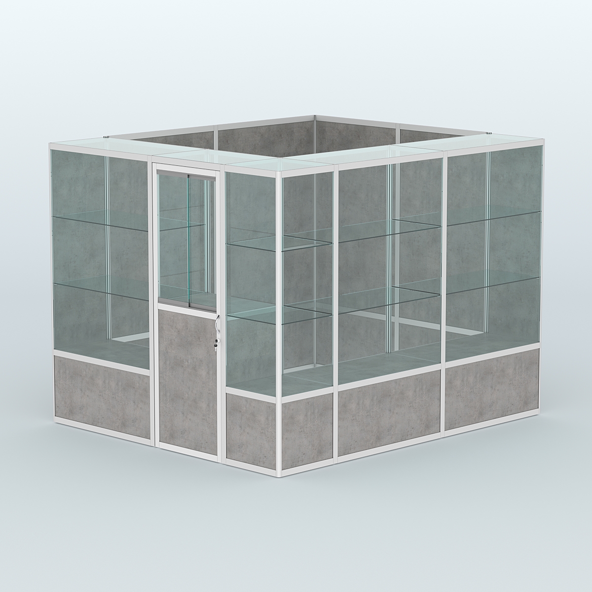 Павильон из профиля угловой №4б (5,5 кв.м) Бетон Чикаго светло-серый F186 ST9