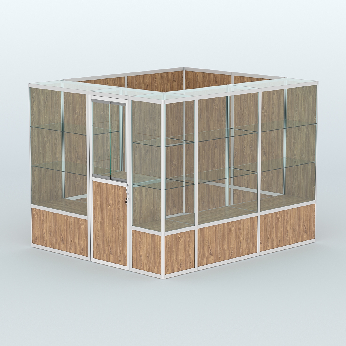 Павильон из профиля угловой №4б (5,5 кв.м) Дуб Канзас коричневый