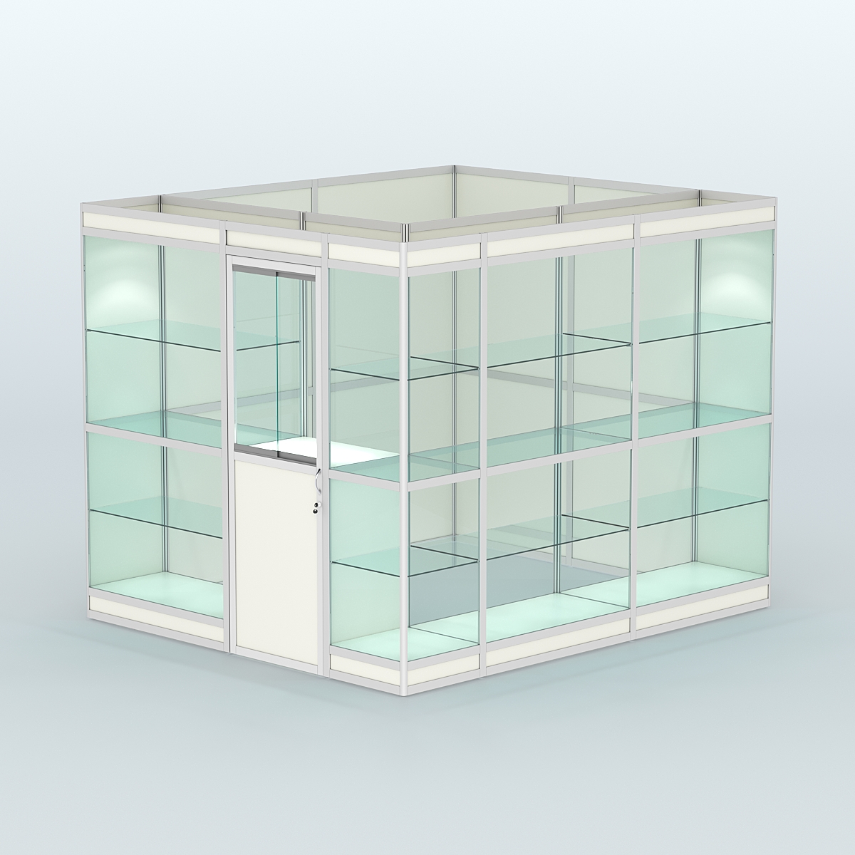 Павильон из профиля угловой №4в (5,5 кв.м) Белый