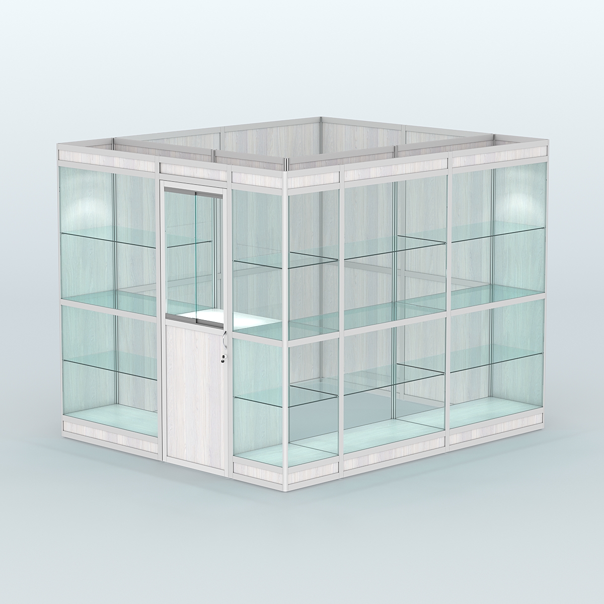 Павильон из профиля угловой №4в (5,5 кв.м) Ясень Анкор светлый