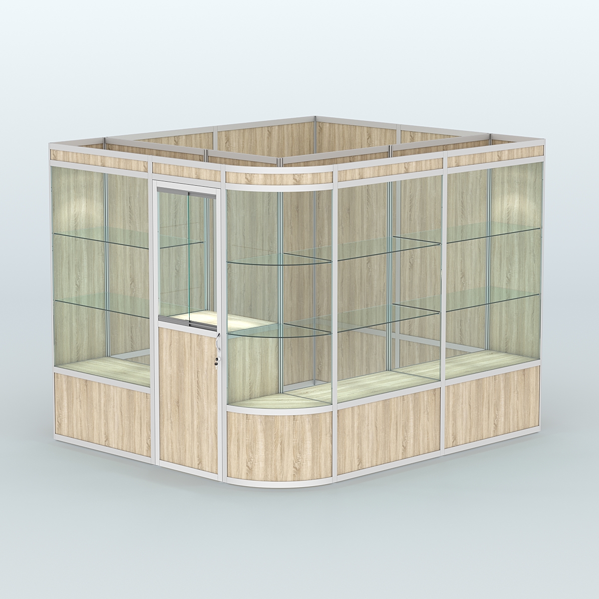 Павильон из профиля угловой №5а (5,5 кв.м) Дуб Сонома