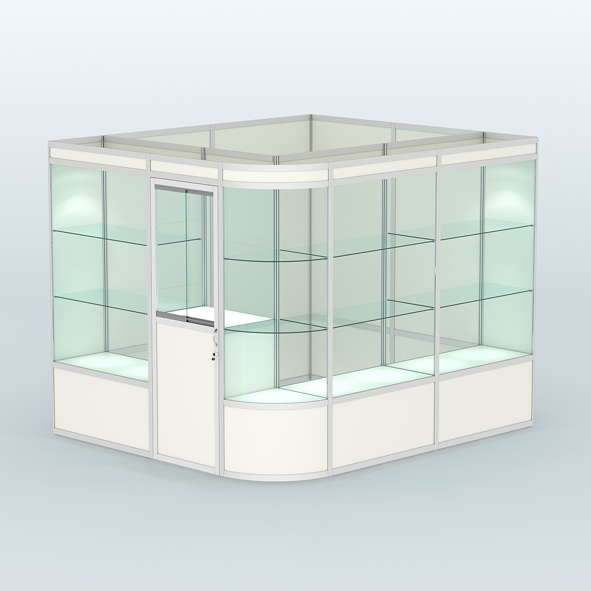 Павильон из профиля угловой №5а (5,5 кв.м) Белый