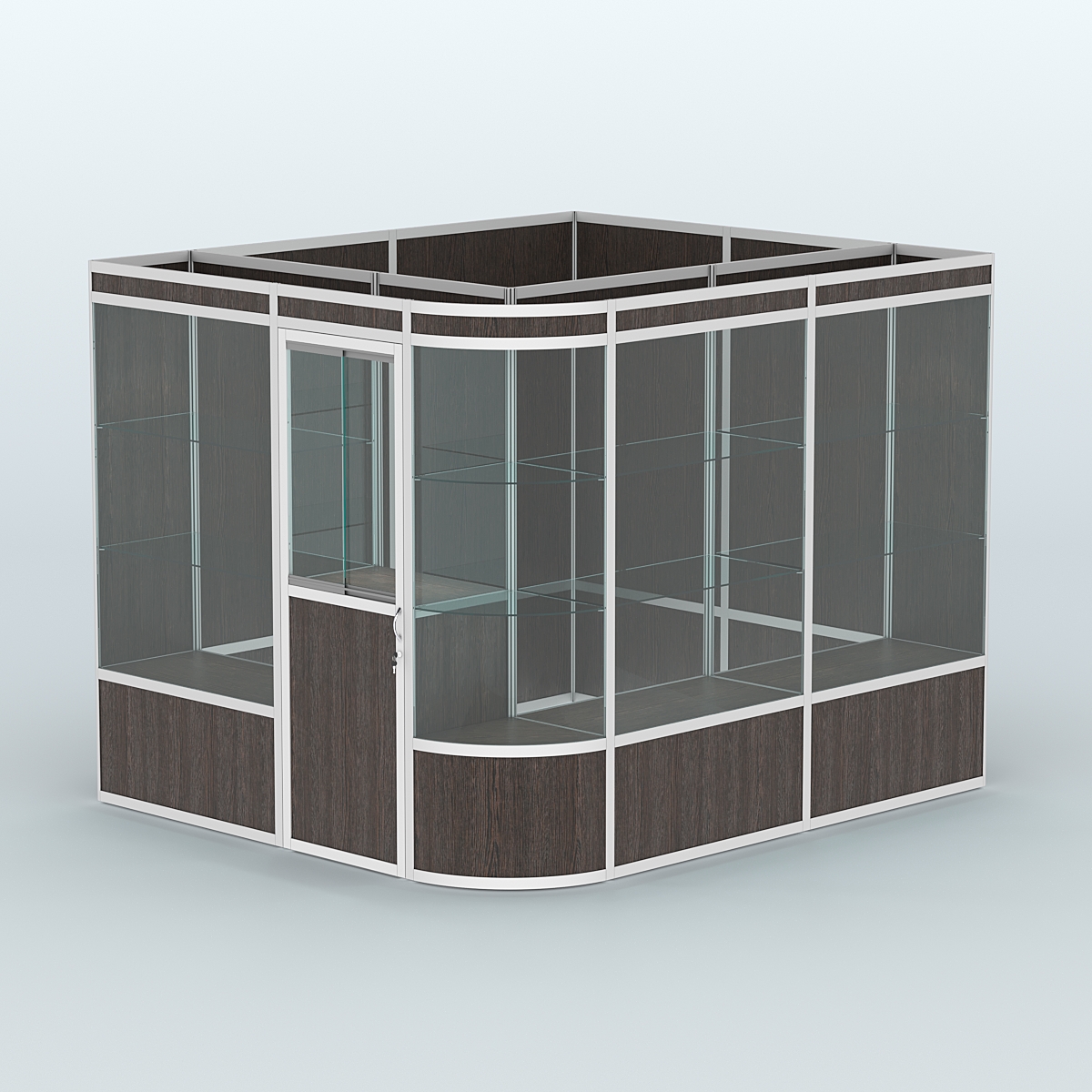 Павильон из профиля угловой №5а (5,5 кв.м) Дуб Венге