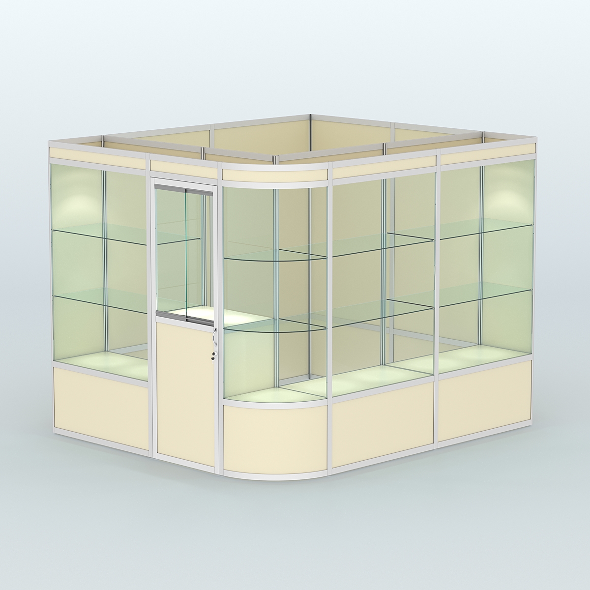 Павильон из профиля угловой №5а (5,5 кв.м) Крем Вайс