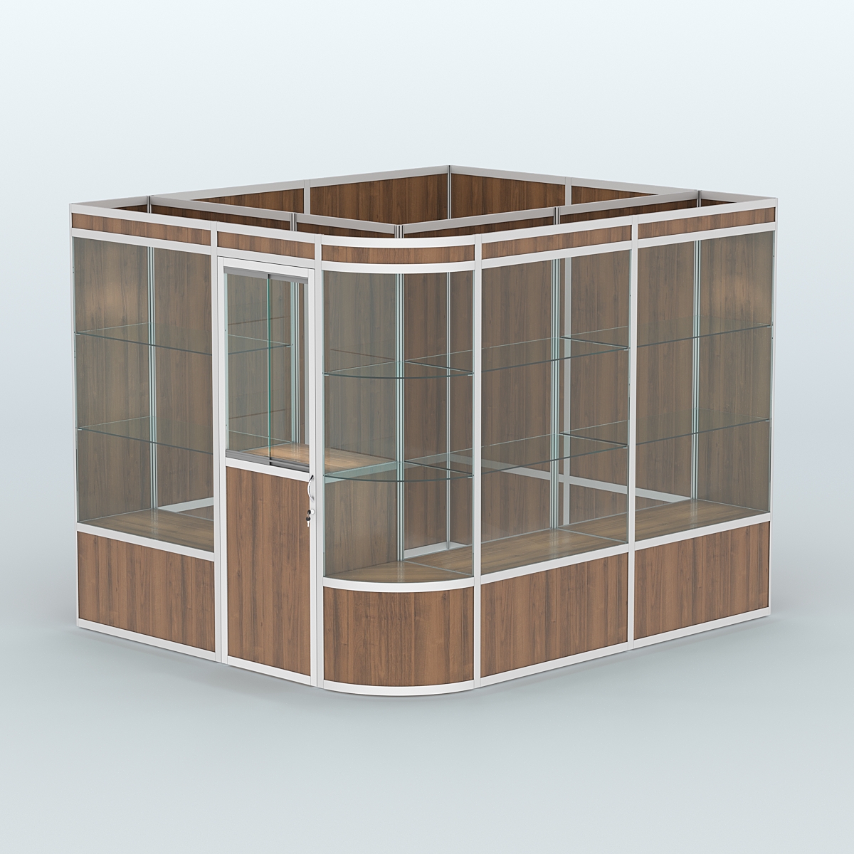 Павильон из профиля угловой №5а (5,5 кв.м) Орех