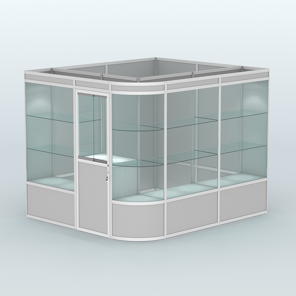 Павильон из профиля угловой №5а (5,5 кв.м) Серый