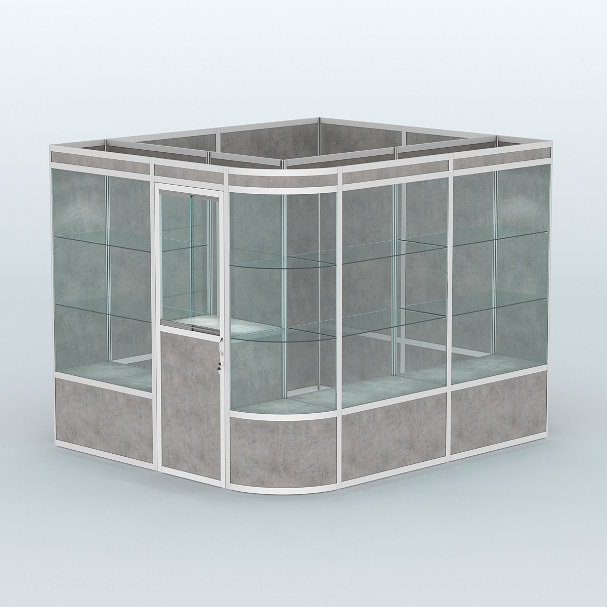 Павильон из профиля угловой №5а (5,5 кв.м) Бетон Чикаго светло-серый F186 ST9