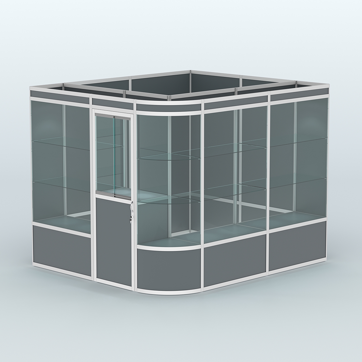 Павильон из профиля угловой №5а (5,5 кв.м) Темно-Серый