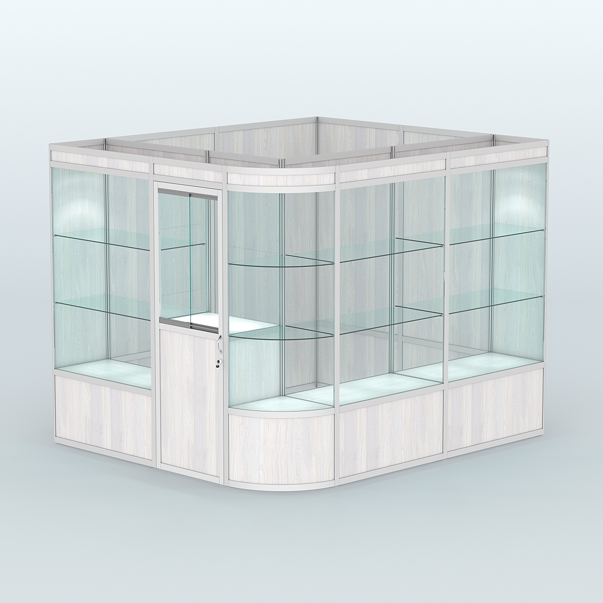 Павильон из профиля угловой №5а (5,5 кв.м) Ясень Анкор светлый