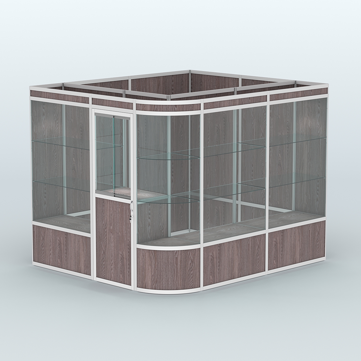 Павильон из профиля угловой №5а (5,5 кв.м) Ясень Анкор темный