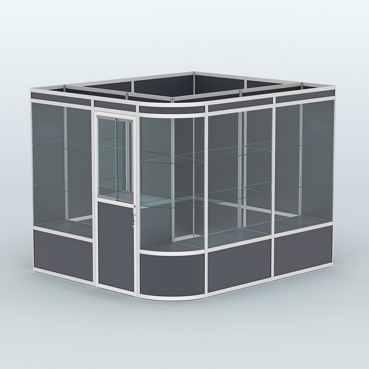 Павильон из профиля угловой №5а (5,5 кв.м) Антрацит