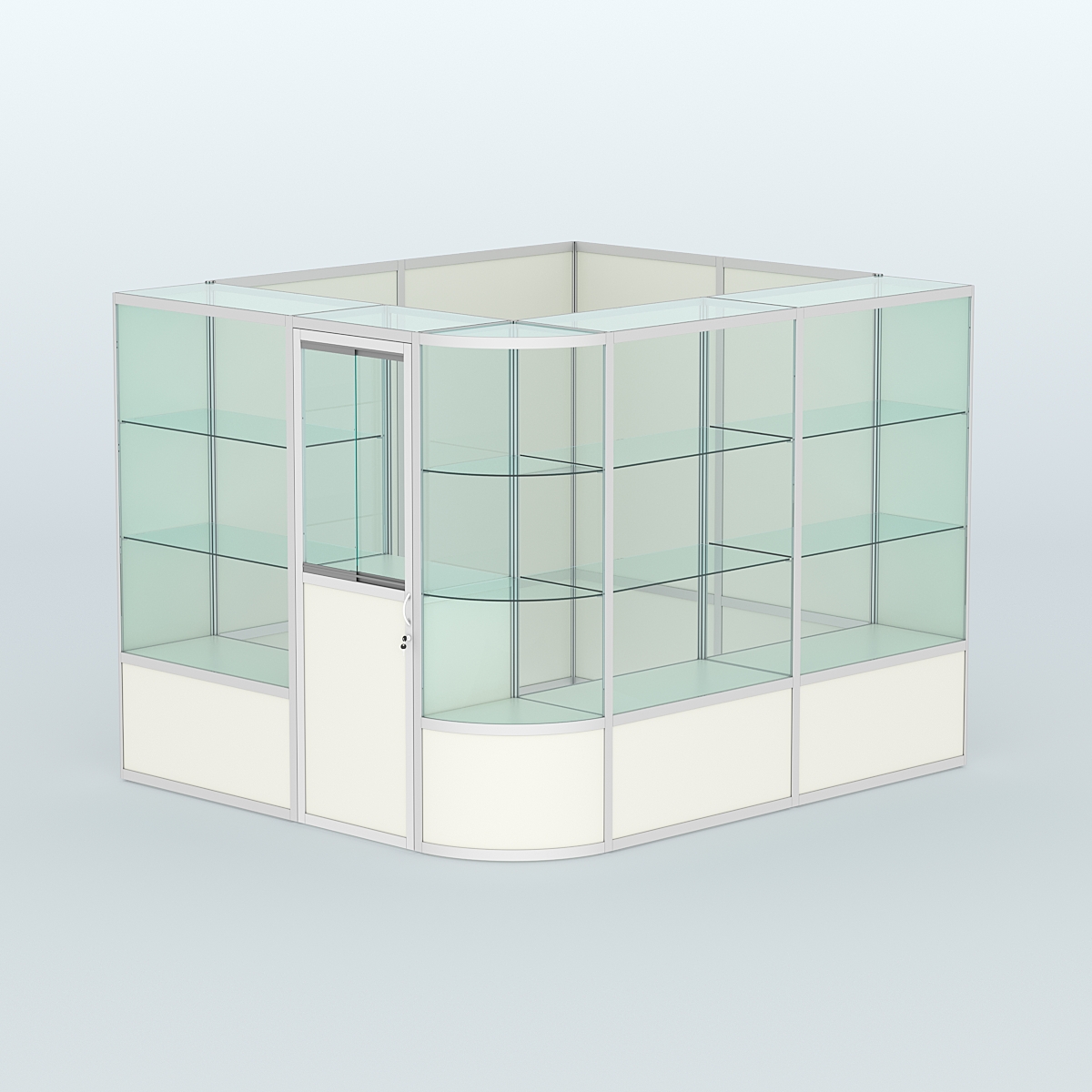 Павильон из профиля угловой №5б (5,5 кв.м) Белый