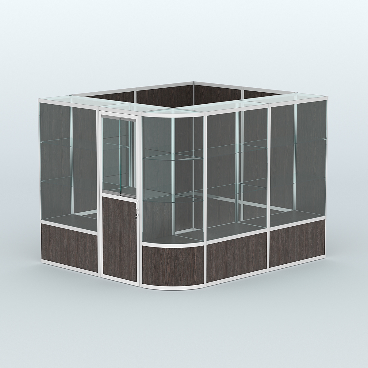 Павильон из профиля угловой №5б (5,5 кв.м) Дуб Венге