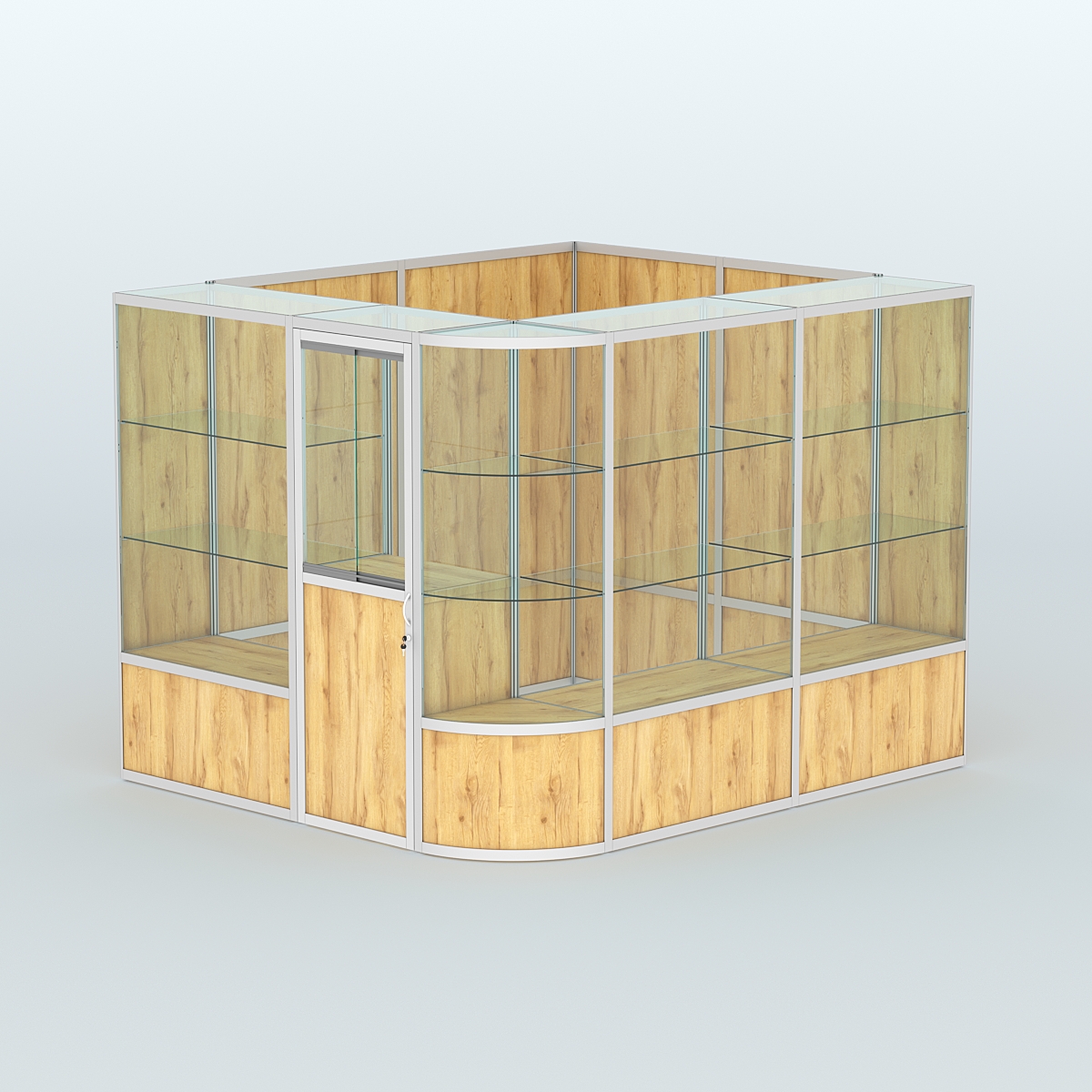 Павильон из профиля угловой №5б (5,5 кв.м) Дуб Золотистый