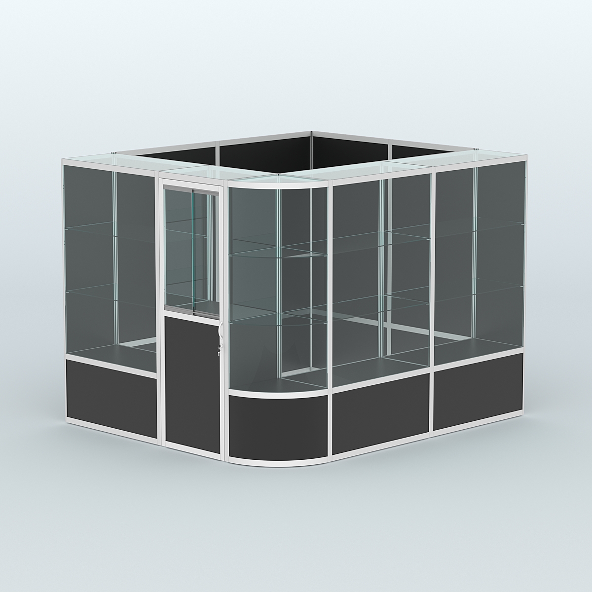 Павильон из профиля угловой №5б (5,5 кв.м) Черный