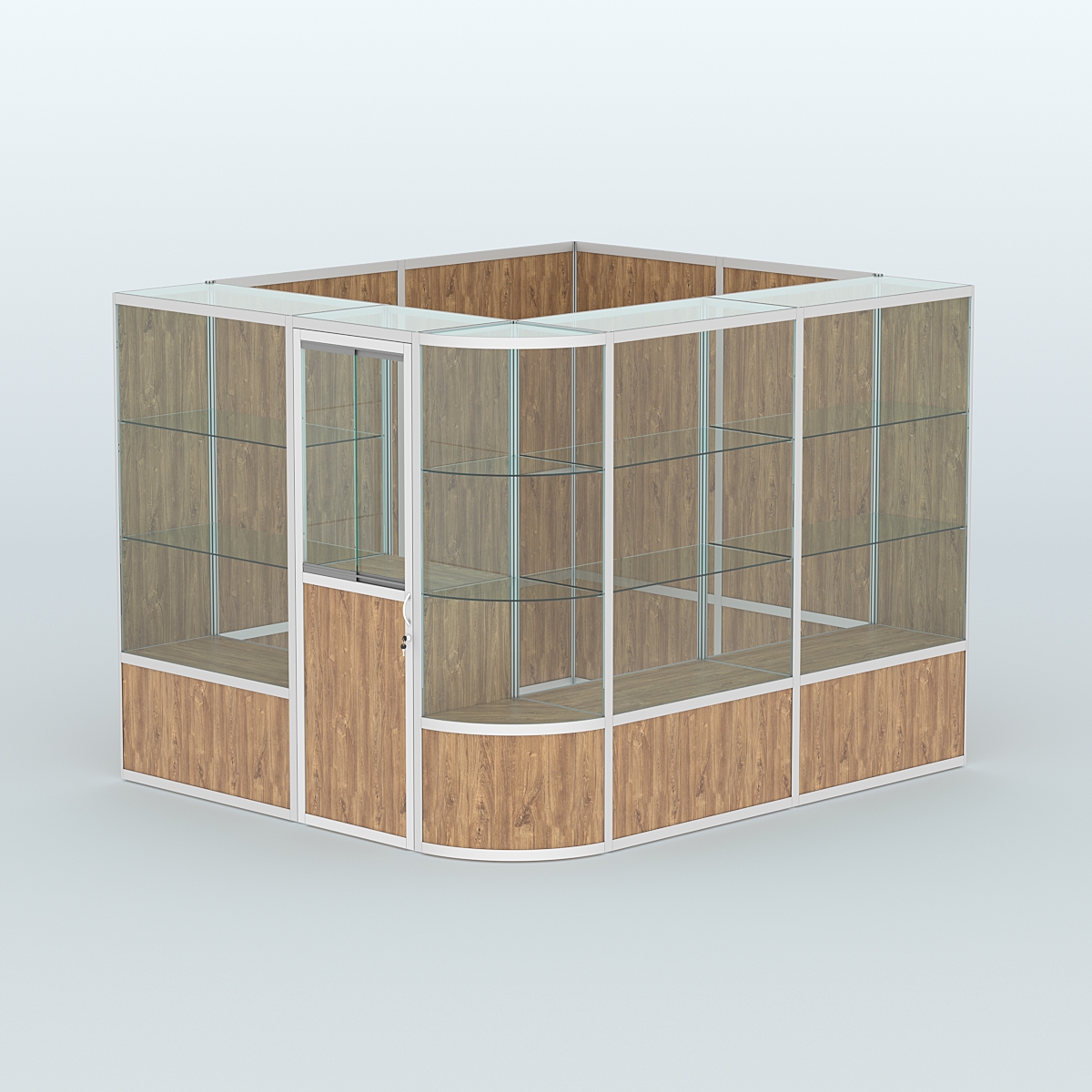 Павильон из профиля угловой №5б (5,5 кв.м) Дуб Канзас коричневый